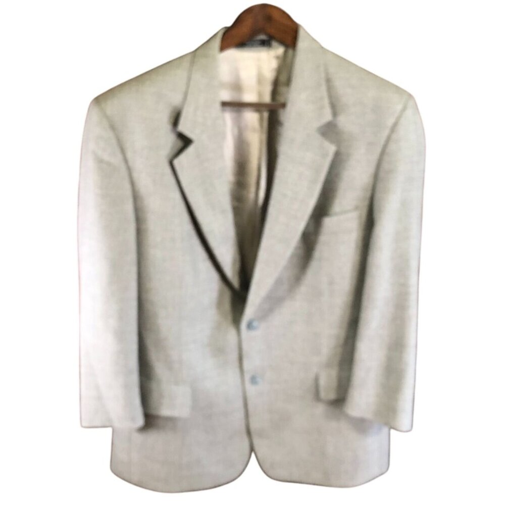 PRONTO UOMO Men's Blazer 42R Gray Sport Coat 100% Wool Classic 2-Button